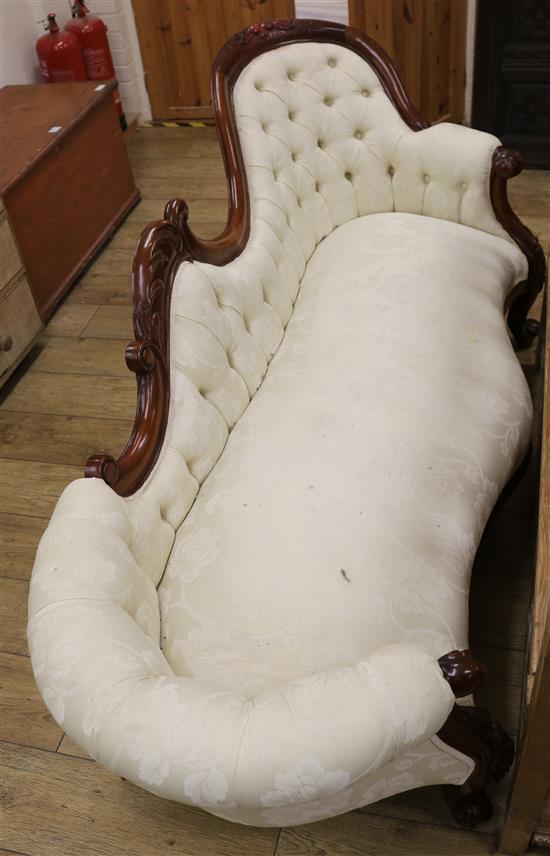 A button back chaise longue, W.200cm